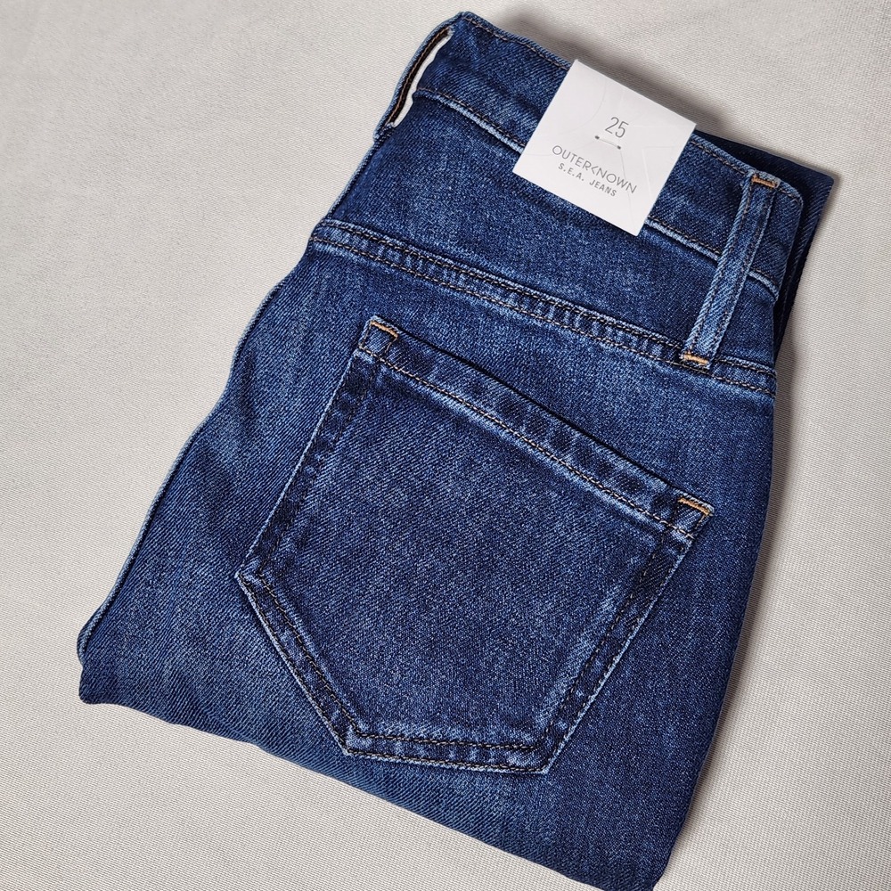 women's‎ OUTERKNOWN Strand High Rise Skinny Ink Blue Jeans denim stretch Size 25